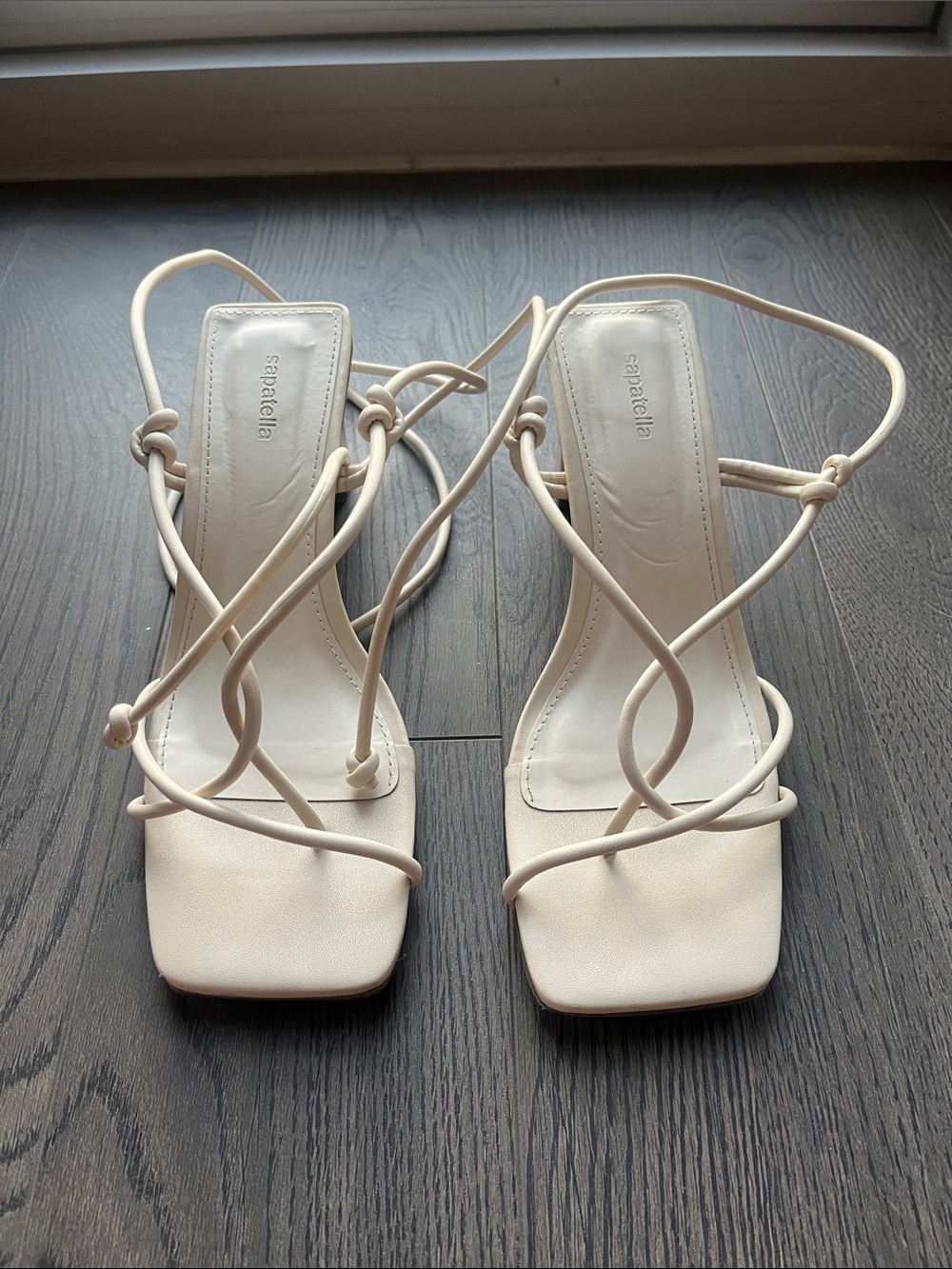 Sapatella Strappy Square-Toe Heels